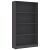 4-Tier Book Cabinet Gray 31.5"x9.4"x55.9" Chipboard