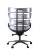 Megan Office Chair in Vintage Black Top Grain Leather & Aluminum   YJ