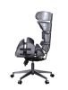 Megan Office Chair in Vintage Black Top Grain Leather & Aluminum   YJ