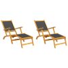 Patio Deck Chairs 2 pcs Solid Wood Acacia and Textilene