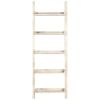 Ladder Shelf White 29.5"x14.6"x80.7" Solid Mango Wood