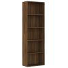 5-Tier Book Cabinet Brown Oak 23.6"x11.8"x74.4" Engineered Wood