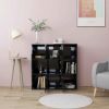 Book Cabinet High Gloss Black 35.4"x11.8"x35.4" Chipboard