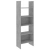 Book Cabinet Concrete Gray 23.6"x13.8"x70.9" Chipboard