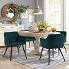 Velvet Arm Dining Chair (Set of 2) - Dark Green