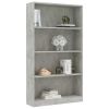 4-Tier Book Cabinet Concrete Gray 31.5"x9.4"x55.9" Chipboard