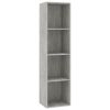 Book Cabinet/TV Cabinet Concrete Gray 14.2"x11.8"x56.3" Chipboard