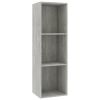 Book Cabinet/TV Cabinet Concrete Gray 14.2"x11.8"x44.9" Chipboard