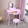 FCH Children's Single Mirror Single Draw Curved Foot Dresser Purple RT