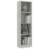 4-Tier Book Cabinet Concrete Gray 15.7"x9.4"x55.9" Chipboard