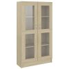 Vitrine Cabinet Sonoma Oak 32.5"x12"x59.1" Chipboard