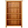4-Tier Bookcase 27.5"x8.6"x43.3" Solid Oak Wood