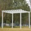 10' x 10' White Iron Pergola Gazebo for Vines Pure Iron Chic Lid Cover Design Sleek Seams Hidden Joints Elegant White Trellis