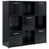 Book Cabinet High Gloss Black 35.4"x11.8"x35.4" Chipboard