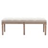 End of Bed Bench Upholstered Entryway Bench French Benchwith Rubberwood Legs for Bedroom/Entry/Hallway