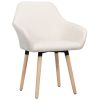 Dining Chairs 2 pcs Cream Fabric