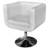 Armchairs with Chrome Base 2 pcs White Faux Leather