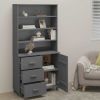 Highboard Solid Wood Pine Dark Gray