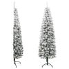 Slim Artificial Half Christmas Tree with Flocked Snow 82.7"