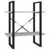 2-Tier Book Cabinet Concrete Gray 23.6"x11.8"x27.6" Engineered Wood