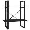 2-Tier Book Cabinet Black 23.6"x11.8"x27.6" Engineered Wood