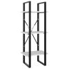 3-Tier Book Cabinet White 15.7"x11.8"x41.3" Chipboard