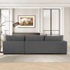 Soft and comfortable Sectional sofa right hand facing dark grey fabric