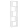 Book Cabinet/Room Divider White 17.7"x9.4"x62.6" Chipboard