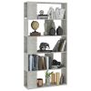 Book Cabinet/Room Divider Concrete Gray 31.5"x9.4"x62.6" Chipboard