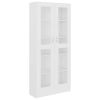 Vitrine Cabinet White 32.5"x12"x73" Chipboard