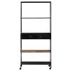 Book Cabinet 35.4"x13.8"x70.9" Rough Mango Wood & Iron