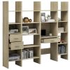 4 Piece Book Cabinet Set Sonoma Oak Chipboard