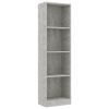 4-Tier Book Cabinet Concrete Gray 15.7"x9.4"x55.9" Chipboard