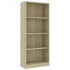 4-Tier Book Cabinet Sonoma Oak 23.6"x9.4"x55.9" Chipboard