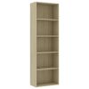 5-Tier Book Cabinet Sonoma Oak 23.6"x11.8"x74.4" Chipboard