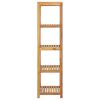 4-Tier Bathroom Storage Rack Solid Wood Teak 16.5"x16.5"x65"