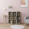 Book Cabinet White and Sonoma Oak 35.4"x11.8"x35.4" Chipboard