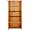 5-Tier Bookcase 27.5"x8.6"x55.1" Solid Oak Wood