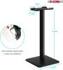 Headphone Stand Headset Holder with Aluminum Supporting Bar Flexible ABS Solid Base for All Headphones Size HD STND (Black)