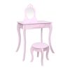 FCH Children's Single Mirror Single Draw Curved Foot Dresser Purple RT