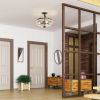 3-Light Semi Flush Industrial Seeded Glass Mount Ceiling Lamp