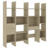 4 Piece Book Cabinet Set Sonoma Oak Chipboard