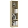 4-Tier Book Cabinet Sonoma Oak 15.7"x9.4"x55.9" Chipboard