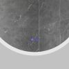 DunaWest 32 x 32 Inch Round Frameless LED Illuminated Bathroom Mirror; Touch Button Defogger; Metal; Silver