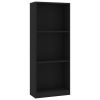 3-Tier Book Cabinet Black 15.7"x9.4"x42.5" Chipboard