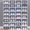 Shoe Storage Boxes 24 Pack Clear Plastic Stackable -White YF
