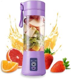 Portable 6 Blender; Personal Size Blender Juicer Cup; Smoothies and Shakes Blender; Handheld Fruit Machine; Blender Mixer Home (Color: Purple)