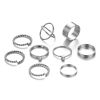 9 Pcs Sets Creative Noble Charm Rings Luxury Ladies Gold Silver Ring Geometric Circular Woven Band
