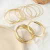 Gold Tone 9 to 11 Pcs Bangle Bracelet Set for Women Boho Indian Multi Bangle Sets for Teen Girls Punk Chunky Layered Stackable Textured Bracelets