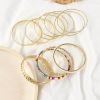Gold Tone 9 to 11 Pcs Bangle Bracelet Set for Women Boho Indian Multi Bangle Sets for Teen Girls Punk Chunky Layered Stackable Textured Bracelets
